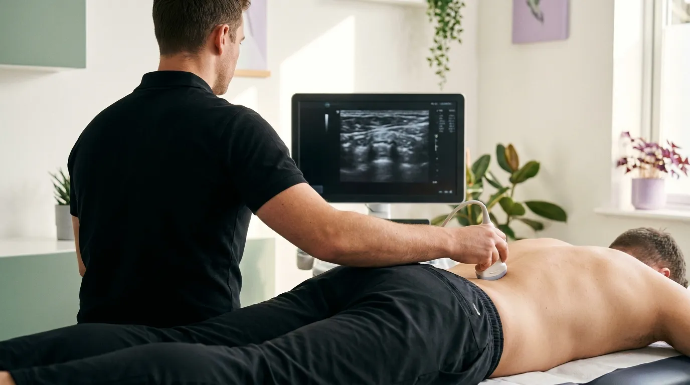 Valoración ecográfica de la columna lumbar en la consulta de fisioterapia de Oleiros